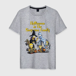 Мужская футболка хлопок Halloween in the Simpsons family
