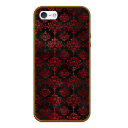 Красные классические узоры на черном фоне – Чехол для iPhone 5/5S матовый с принтом купить