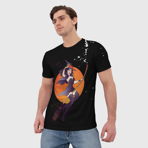 Мужская футболка 3D с принтом Ведьмина ночь, фото на моделе #1