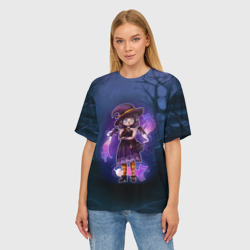 Женская футболка oversize 3D Ведьма-малолетка с котами - фото 2