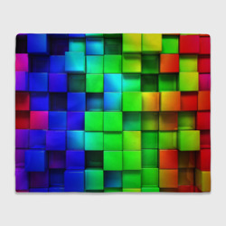 Плед 3D Цветные неоновые кубы