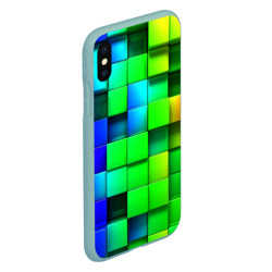 Чехол для iPhone XS Max матовый Цветные неоновые кубы - фото 2