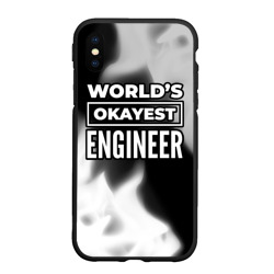 Чехол для iPhone XS Max матовый World's okayest engineer - Dark