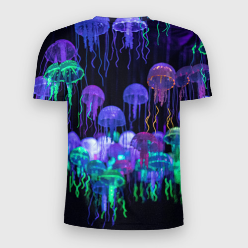 Мужская футболка 3D Slim Мы веселые неоновые медузы, цвет 3D печать - фото 2