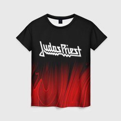 Женская футболка 3D Judas Priest red plasma