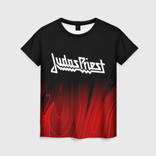 Женская футболка 3D Judas Priest red plasma, цвет 3D печать