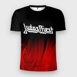 Мужская футболка 3D Slim Judas Priest red plasma