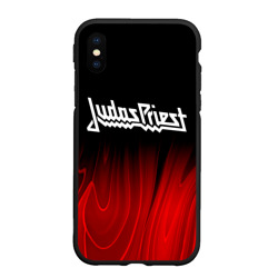 Чехол для iPhone XS Max матовый Judas Priest red plasma