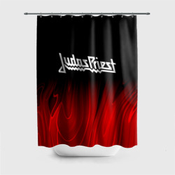 Штора 3D для ванной Judas Priest red plasma