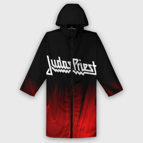 Женский дождевик 3D Judas Priest red plasma, цвет белый