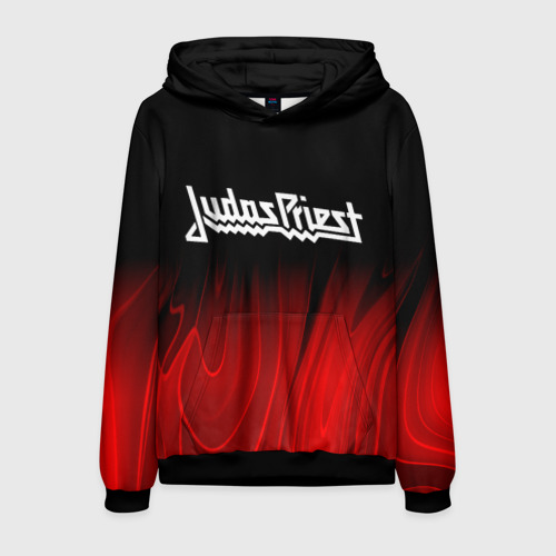 Мужская толстовка 3D Judas Priest red plasma, цвет черный