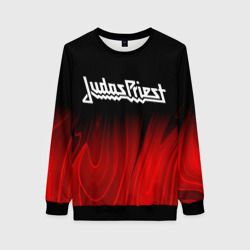 Женский свитшот 3D Judas Priest red plasma