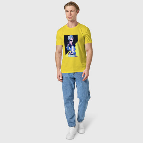 Мужская футболка хлопок Люси из аниме Cyberpunk Edgerunners, цвет желтый - фото 5