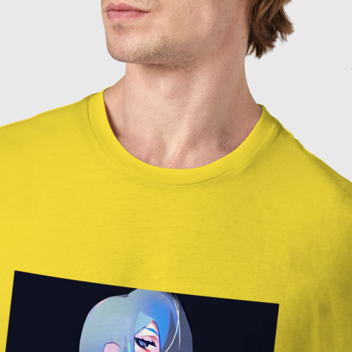 Мужская футболка хлопок Люси из аниме Cyberpunk Edgerunners, цвет желтый - фото 6
