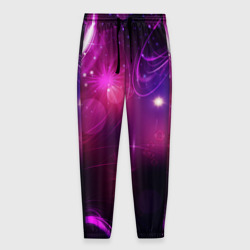 Мужские брюки 3D Фиолетовые неоновые блики
