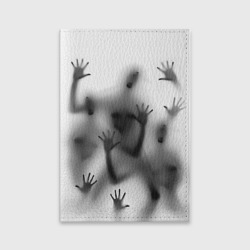 Обложка для паспорта матовая кожа Bodies inside behind a white wall