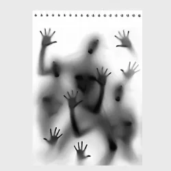 Скетчбук Bodies inside behind a white wall