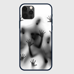 Чехол для iPhone 12 Pro Max Bodies inside behind a white wall