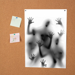 Постер Bodies inside behind a white wall - фото 2