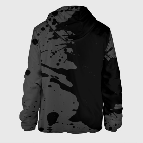 Мужская куртка 3D с принтом CreepyPasta glitch на темном фоне: по-вертикали, вид сзади #1