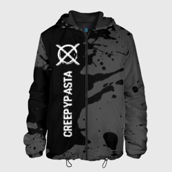 Мужская куртка 3D CreepyPasta glitch на темном фоне: по-вертикали