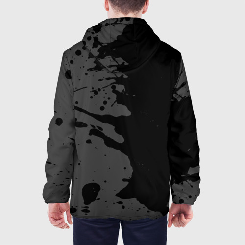 Мужская куртка 3D с принтом CreepyPasta glitch на темном фоне: по-вертикали, вид сзади #2