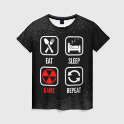 Женская футболка 3D Eat, sleep, Fallout, repeat