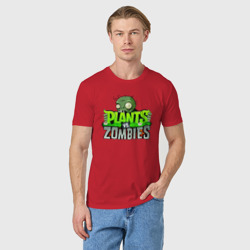 Мужская футболка хлопок Plants vs Zombies - Logotype - фото 2