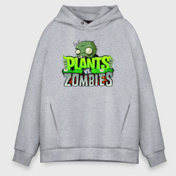 Мужское худи Oversize хлопок Plants vs Zombies - Logotype