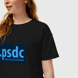 Женская футболка хлопок Oversize Adobe Cloud Technologies PSDC - Полный Пипец - фото 2