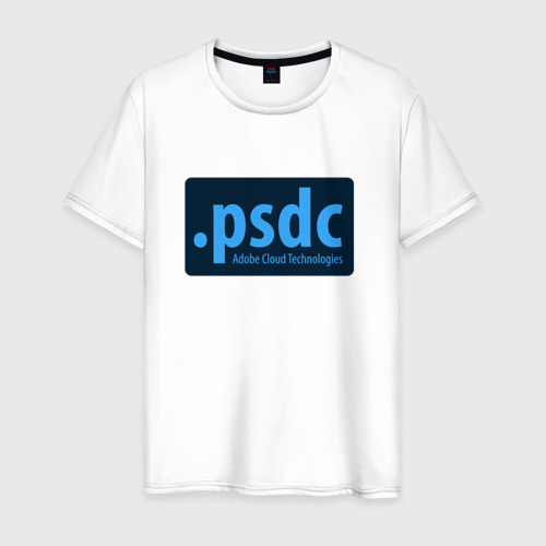Мужская футболка из хлопка с принтом Adobe Cloud Technologies PSDC - Полный Пипец, вид спереди №1