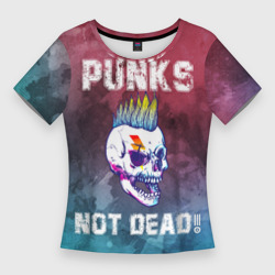 Панки не умерли - череп с ирокезом – Женская футболка 3D Slim с принтом купить