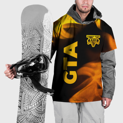 Накидка на куртку 3D GTA - gold gradient: надпись, символ, цвет 3D печать