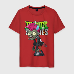 Мужская футболка хлопок Plants vs. Zombies - Зомби панк