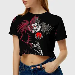 Женская футболка Crop-top 3D Тетрадь смерти - Рюк - фото 2