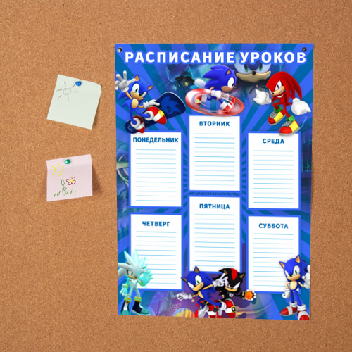 Постер Sonic и Наклз школьное расписание - фото 2