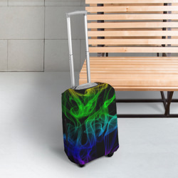 Чехол для чемодана 3D Разноцветный неоновый дым - фото 2