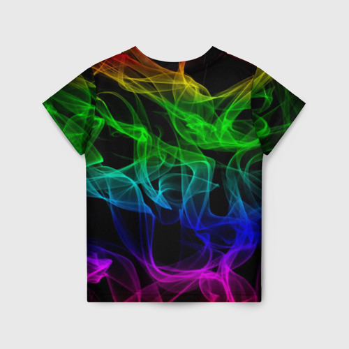 Детская футболка 3D Разноцветный неоновый дым, цвет 3D печать - фото 2