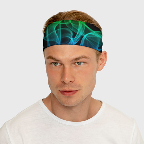 Повязка на голову 3D Разноцветный неоновый дым - фото 5