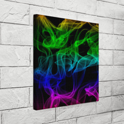 Холст квадратный Разноцветный неоновый дым - фото 2