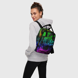 Женский рюкзак 3D Разноцветный неоновый дым - фото 2