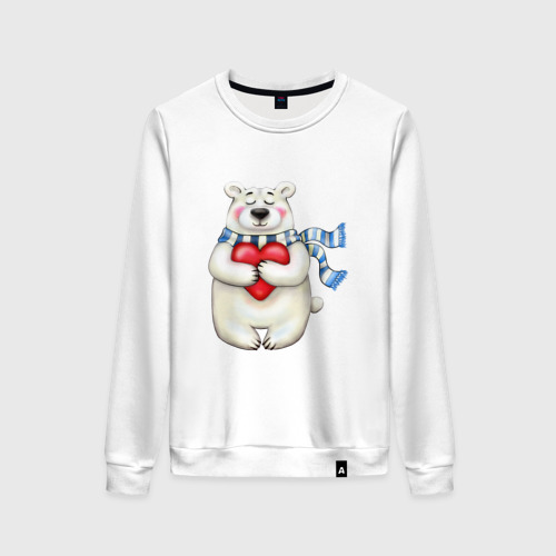 Женский свитшот хлопок Lovebear мишка с сердечком