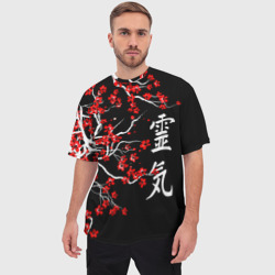 Мужская футболка oversize 3D Сакура в цвету - фото 2