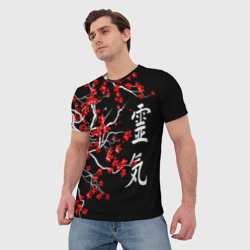 Мужская футболка 3D Сакура в цвету - фото 2