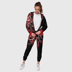 Женский костюм 3D Сакура красная - ладонь исцеления иероглифами - фото 2