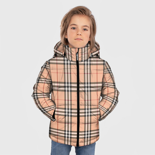 Зимняя куртка для мальчиков 3D с принтом Королевский тартан, фото на моделе #1