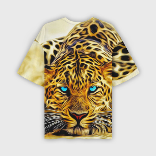 Мужская футболка oversize 3D Индийский леопард, цвет 3D печать - фото 2