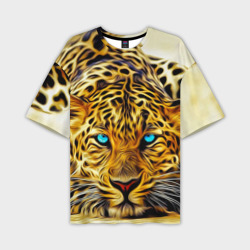 Мужская футболка oversize 3D Индийский леопард