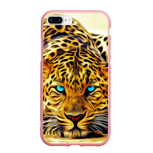 Чехол для iPhone 7Plus/8 Plus матовый с принтом Индийский леопард, вид спереди #2