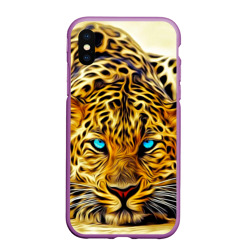 Чехол для iPhone XS Max матовый Индийский леопард